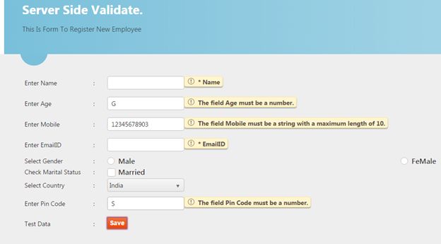server side validation